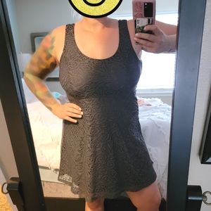 Gray Crochet Dress, Apt. 9, Large, skater dress
